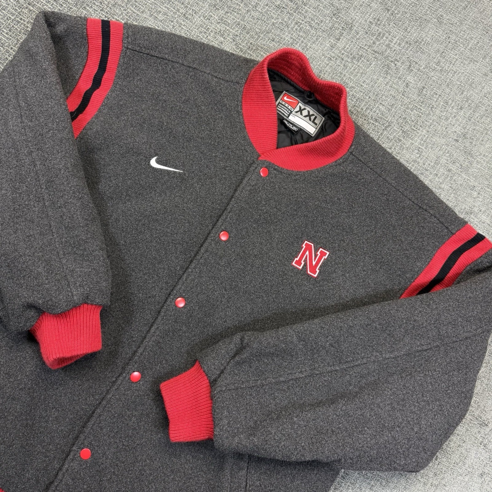 Vintage Nebraska Cornhuskers Varsity Bomber Jacket Mens Xxl Nike Team